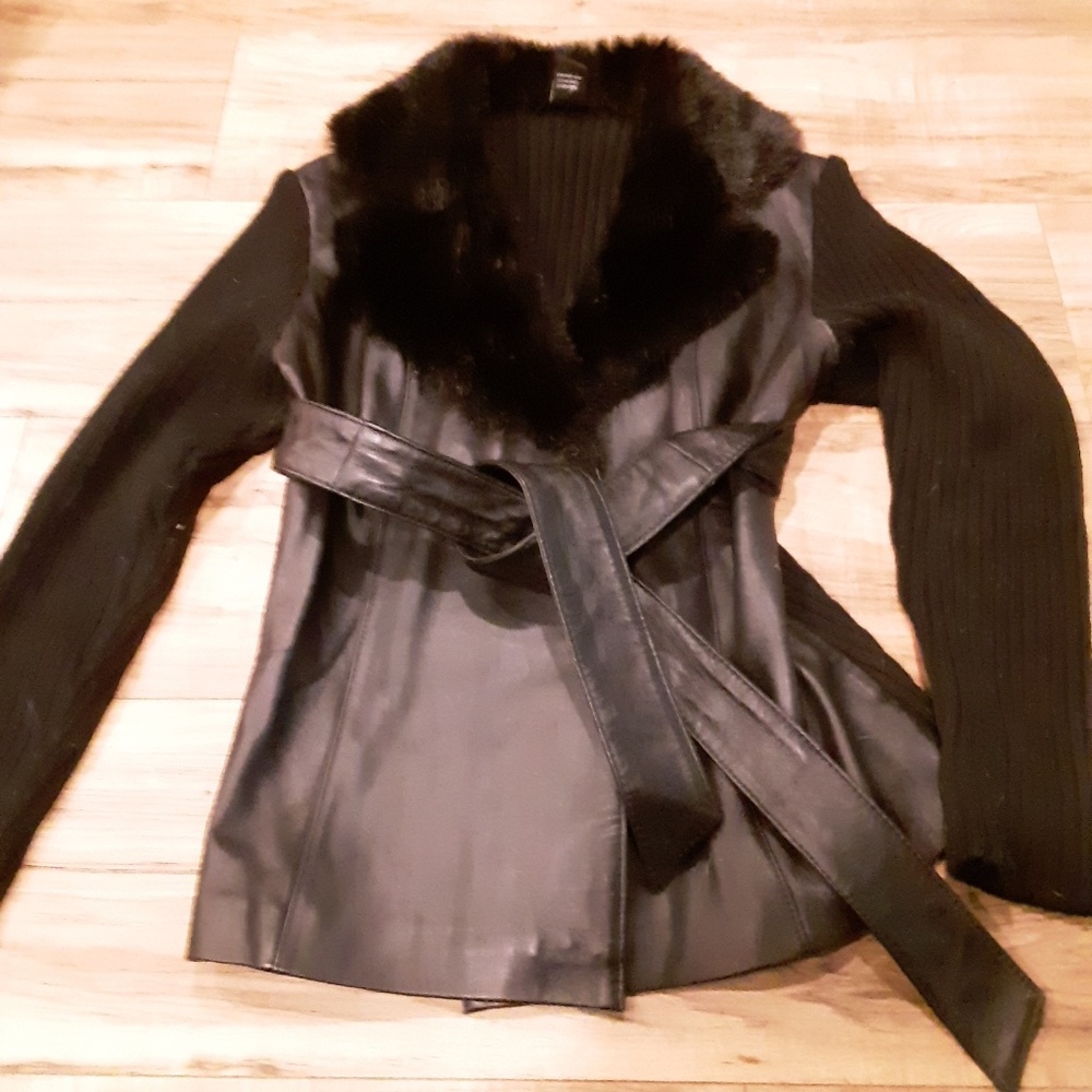 Leather Sweater Jacket. - image 1